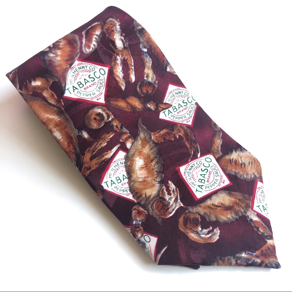 TABASCO SILK NECKTIE TABASCO McIlhenny Co Pepper hot sauce & Seafood tie…